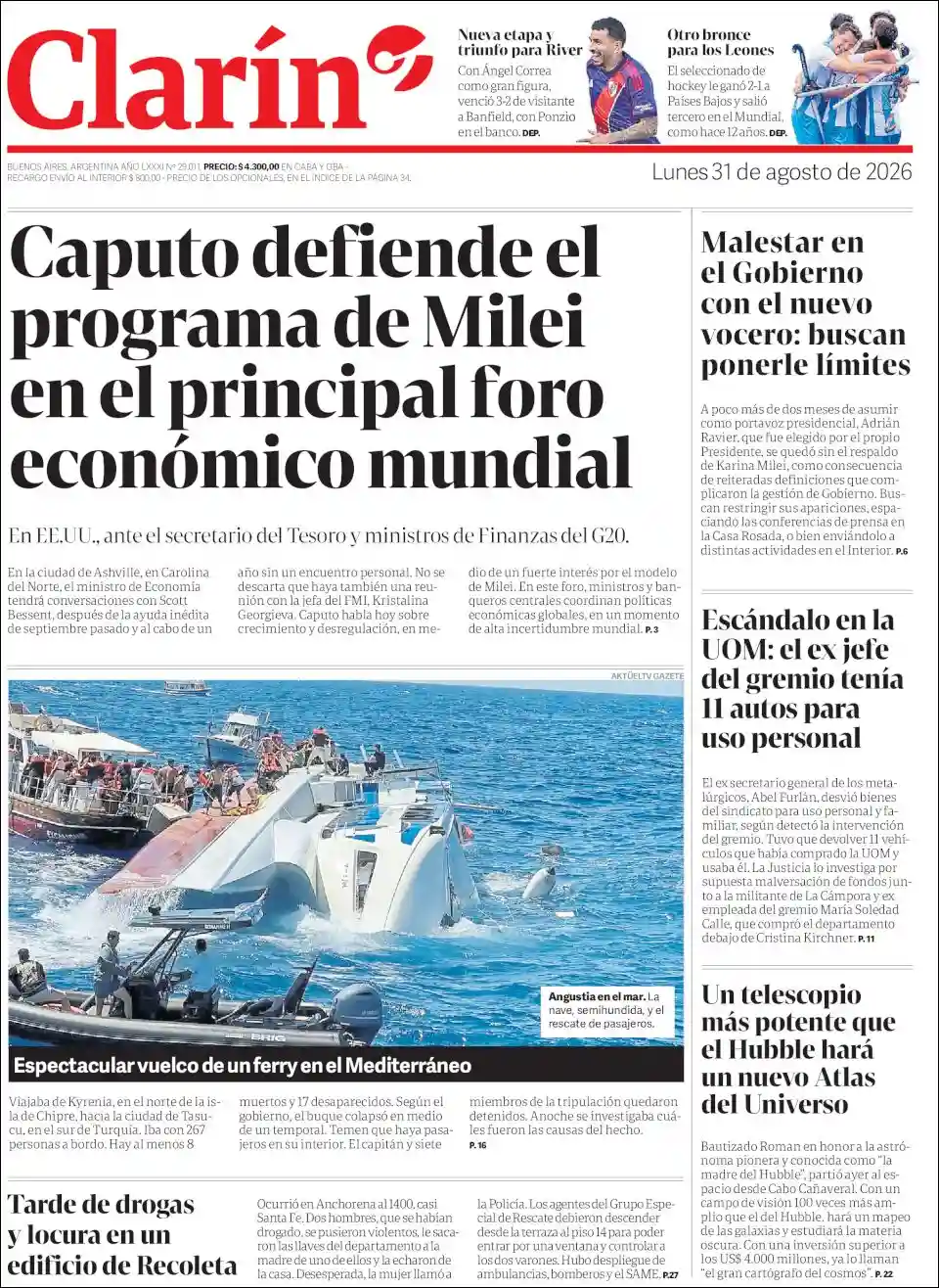 Estudios Max | RADIO BICENTENARIO DIGITAL - Tapa del diario Clarin