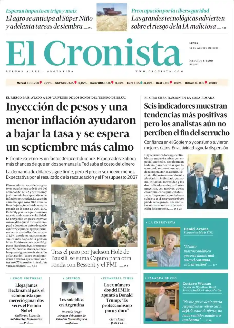 Estudios Max | RADIO BICENTENARIO DIGITAL - Tapa del diario Cronista