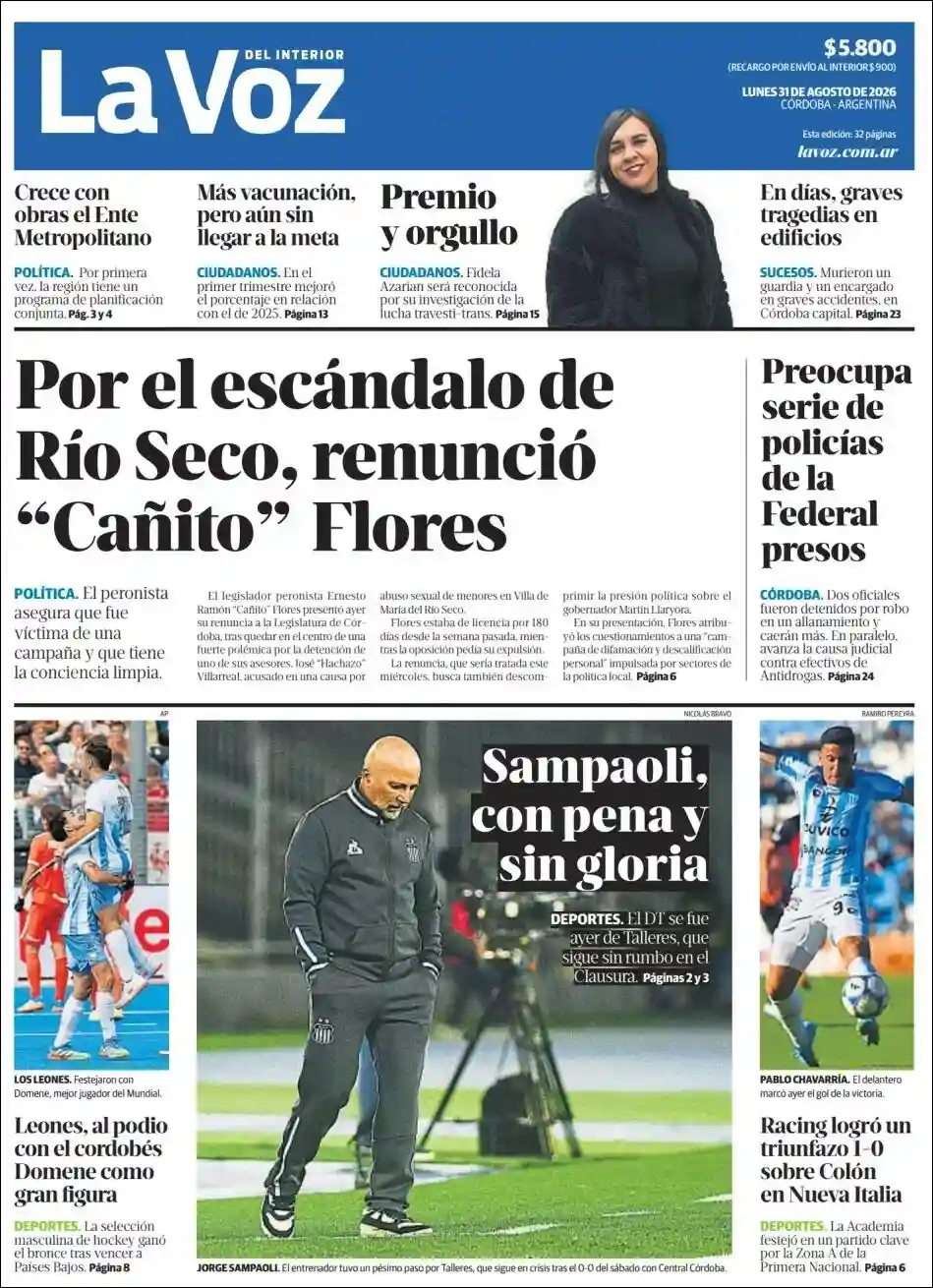 Estudios Max | RADIO BICENTENARIO DIGITAL - Tapa del diario La Voz