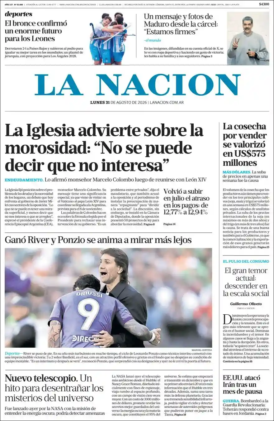Estudios Max | RADIO BICENTENARIO DIGITAL - Tapa del diario Nacion